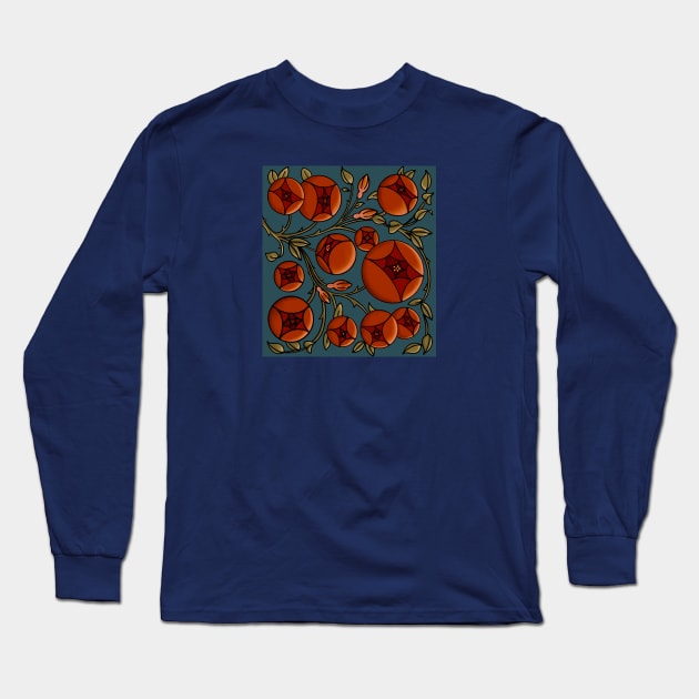 Deco Roses Long Sleeve T-Shirt by JaqiW